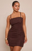 Shape Chocolate Wool Look Strappy Mini Dress