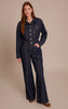 Indigo Contrast Stitch Long Sleeve Denim Jumpsuit