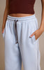 Blue Contrast Wide Leg Sweatpants