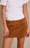 Camel Faux Suede Belt Mini Skirt