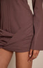 Chocolate Woven Wrap Hem Blazer Dress