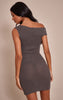 Tall Charcoal Trim Detail Asymmetric Mini Dress