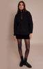 Black Zip Detail Cable Knit Oversized Sweater