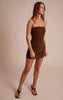 Chocolate Structured Suede Corset