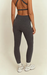 Charcoal Seamless Marl Cross Front Legging