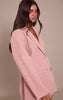 Pink Faux Suede Structured Blazer Dress