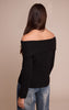 Black Off The Shoulder Knit Long Sleeve Top