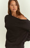 Charcoal Acid Wash Oversized Off Shoulder Sweatshirt