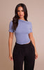 Petite Dusky Blue Super Soft Twist Detail Cap Sleeve Top