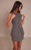 Black Check Button Down Bodycon Dress