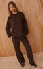 Chocolate PLT Embossed Wide Leg Sweatpants