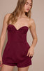 Plum Woven Bust Cup Detail Peplum Romper