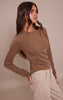 Mushroom Soft Cotton Crew Neck Longline Long Sleeve Top