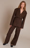 Dark Brown Brushed Pinstripe Pant
