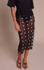 Black Mesh Polka Dot Midi Skirt