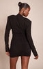 Black Ruched Long Sleeve Bodycon Dress