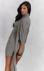 Grey Ruched Wrap Bodycon Mini Dress
