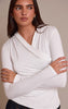 Cream Soft Touch Ruched Front Detail Long Sleeve Top