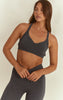 Charcoal Seamless Marl Cross Back Sports Bra