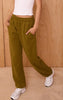 Olive Cotton Fleece Cuffed Sweat Pants