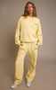 Butter Cream Wide Leg Boston Usa Embroidered Sweatpants
