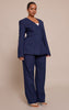Shape Navy Wool-Look Cross Over Blazer