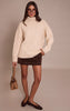 Stone Roll Neck Balloon Sleeve Oversized Sweater
