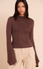 Chocolate Textured Extreme Flute Sleeve Long Top