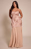 Shape Nude Tonal Sequin Dropped Hem Maxi Dress