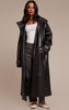 Petite Black Tie Waist Maxi Trench Coat