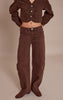 Chocolate Seam Detail Mid Rise Barrel Jeans