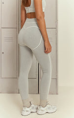 Ash Grey Seamless Contrast Detail Leggings