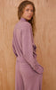 Mauve Acid Wash Funnel Neck Zip Sweatshirt