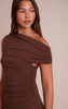 Chocolate Super Soft Asymmetric Bodycon Dress