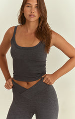 Charcoal Seamless Marl Double Strap Gym Vest