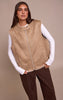 Beige Borg Lining Faux Suede Vest