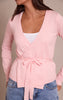 Pink Pilates Wrap Knitted Cardigan