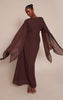 Chocolate Cape Detail Maxi Dress