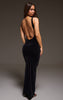 Black Velvet Scoop Back Maxi Dess