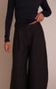 Black Boucle Textured Balloon Pants