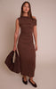 Chocolate Super Soft Asymmetric Bodycon Dress