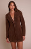 Brown Croc Faux Suede Blazer Dress
