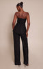 Black Lace Bandeau Overlay Straight Leg Jumpsuit