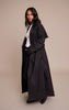 Petite Black Tie Waist Trench Coat
