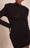 Black Ruched Long Sleeve Bodycon Dress