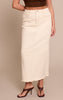 Shape Ecru Stretch Denim Maxi Collumn Skirt