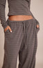 Petite Dark Green Striped Soft Fleece Straight Leg Sweatpants