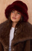 Burgundy Faux Fur Bucket Hat