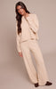 Beige Wide Leg Knitted Pants
