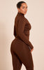 Shape Chocolate Sculpt Seam Detail Long Sleeve Zip Front Jacket